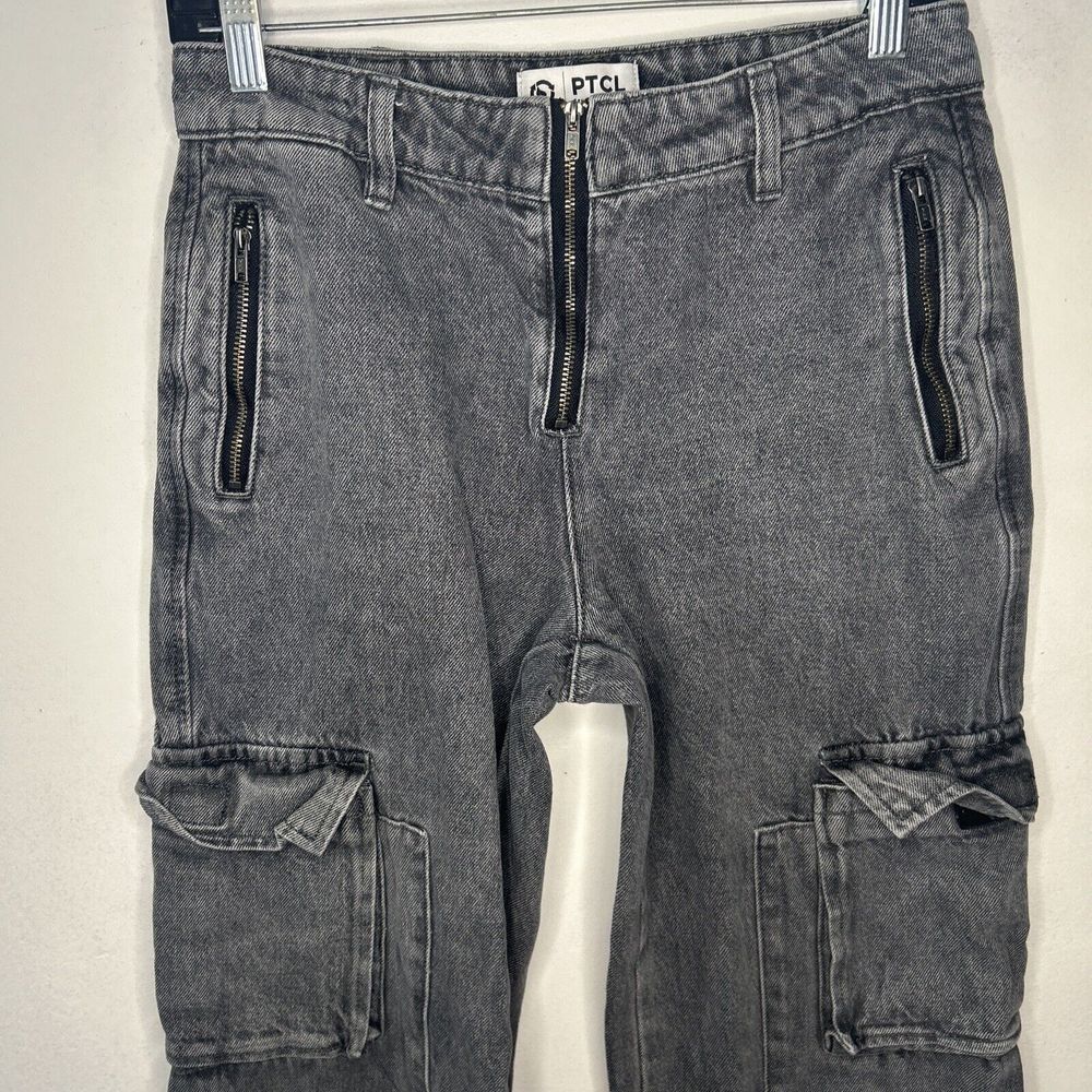 PTCL Women's cargo distressed black denim jeans size 26